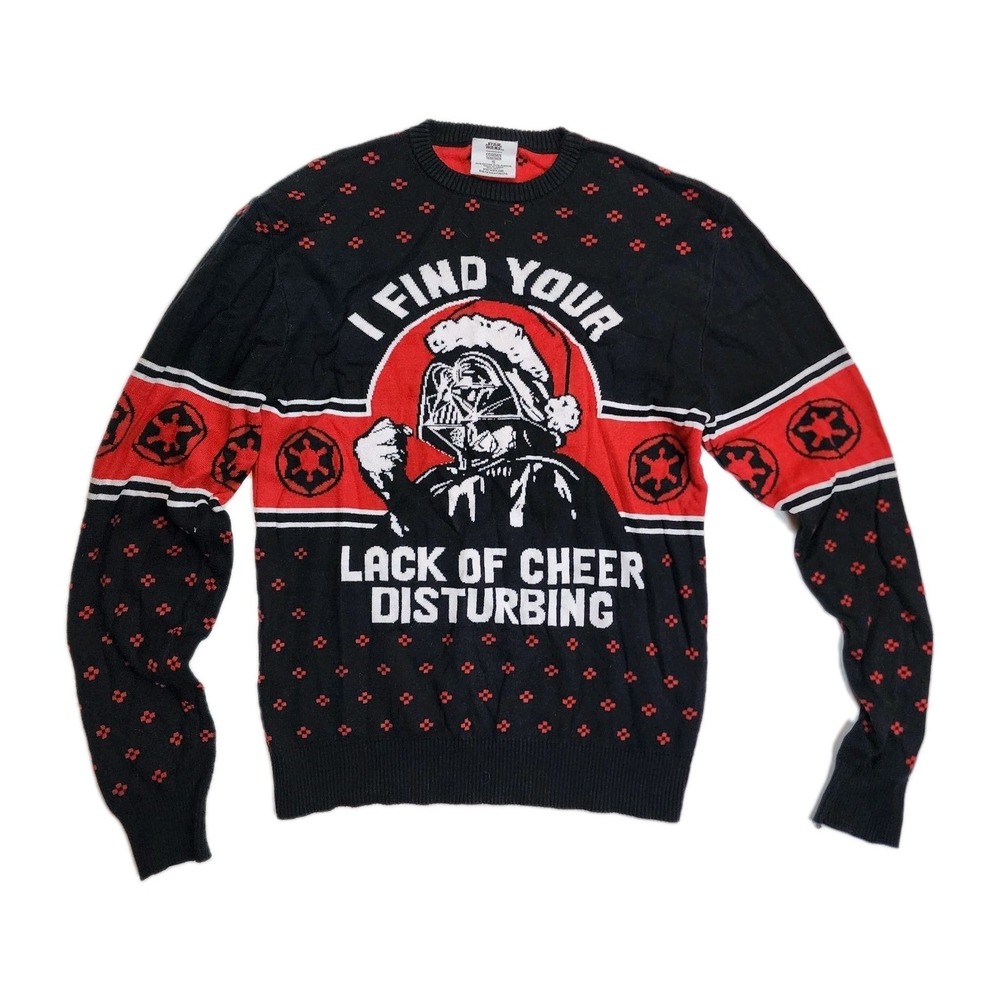 Star Wars Darth Vader Lack of Cheer Disturbing Fair Isle Christmas Sweater SMALL